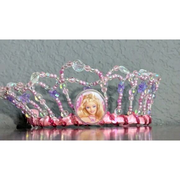 Vtg Barbie Fairytopia Elina Tiara Dress Up Costume Play Crown Pink Purple Y2k main image 7
